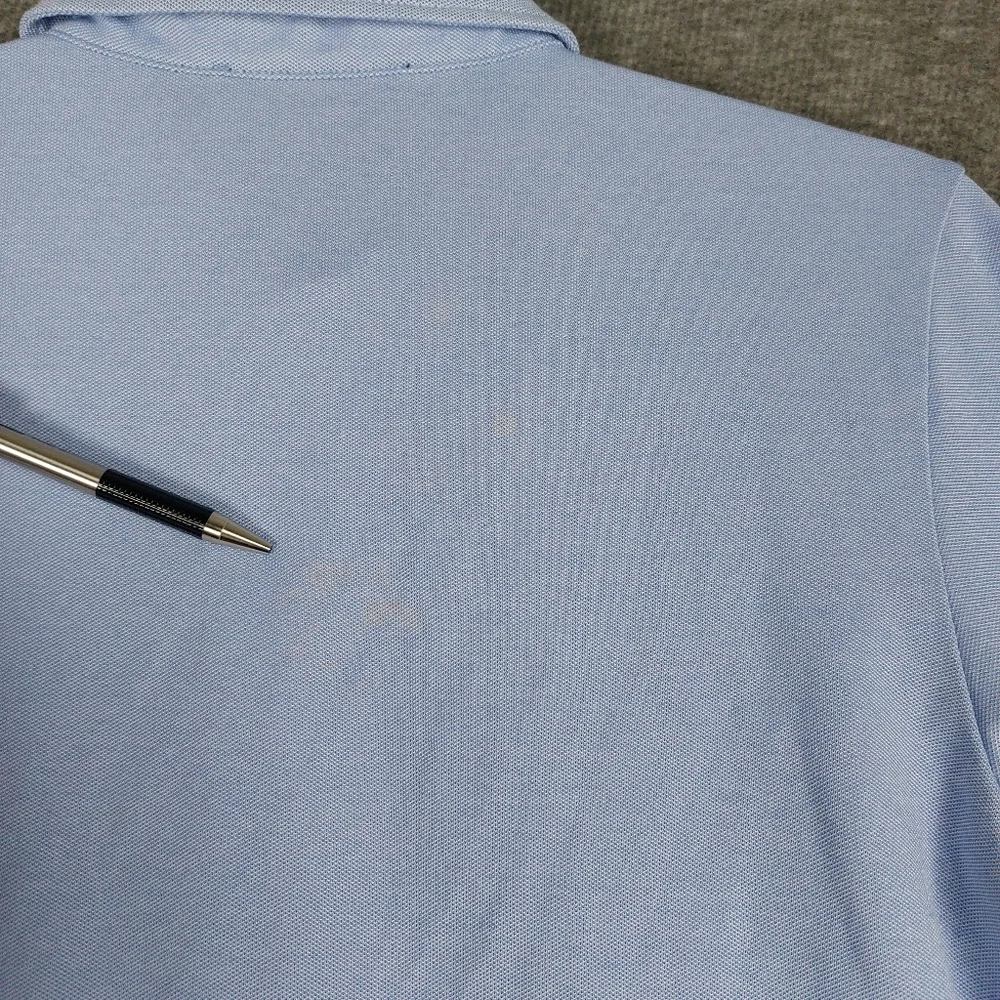POLO GOLF RALPH LAUREN MENS BLUE WHITE TAILORED FIT LONG SLEEVE BUTTON UP POLO M